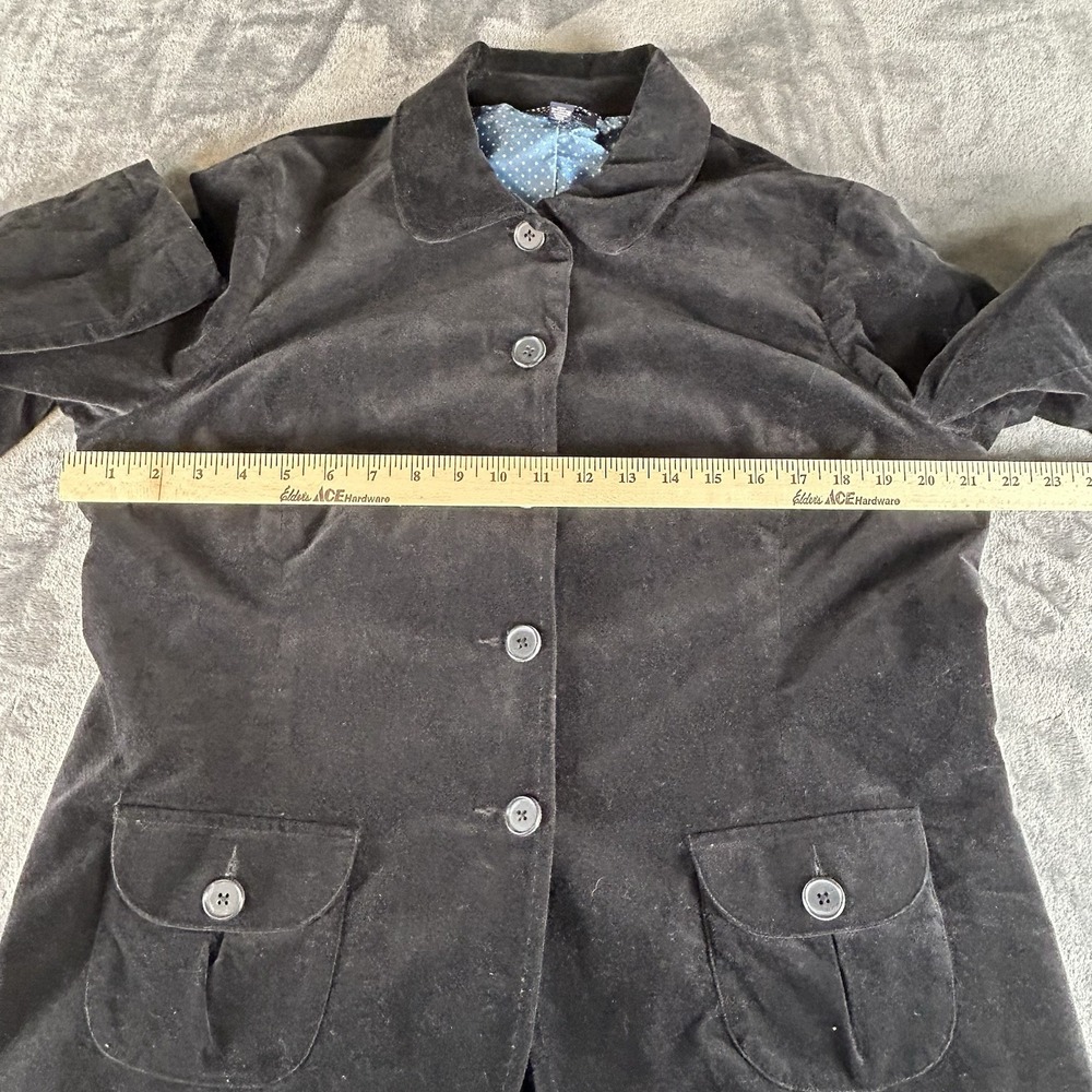 Lands End Velvet Blazer Womens Large Black Lined Jacket Preppy Heritage Classic - Picture 10 of 15